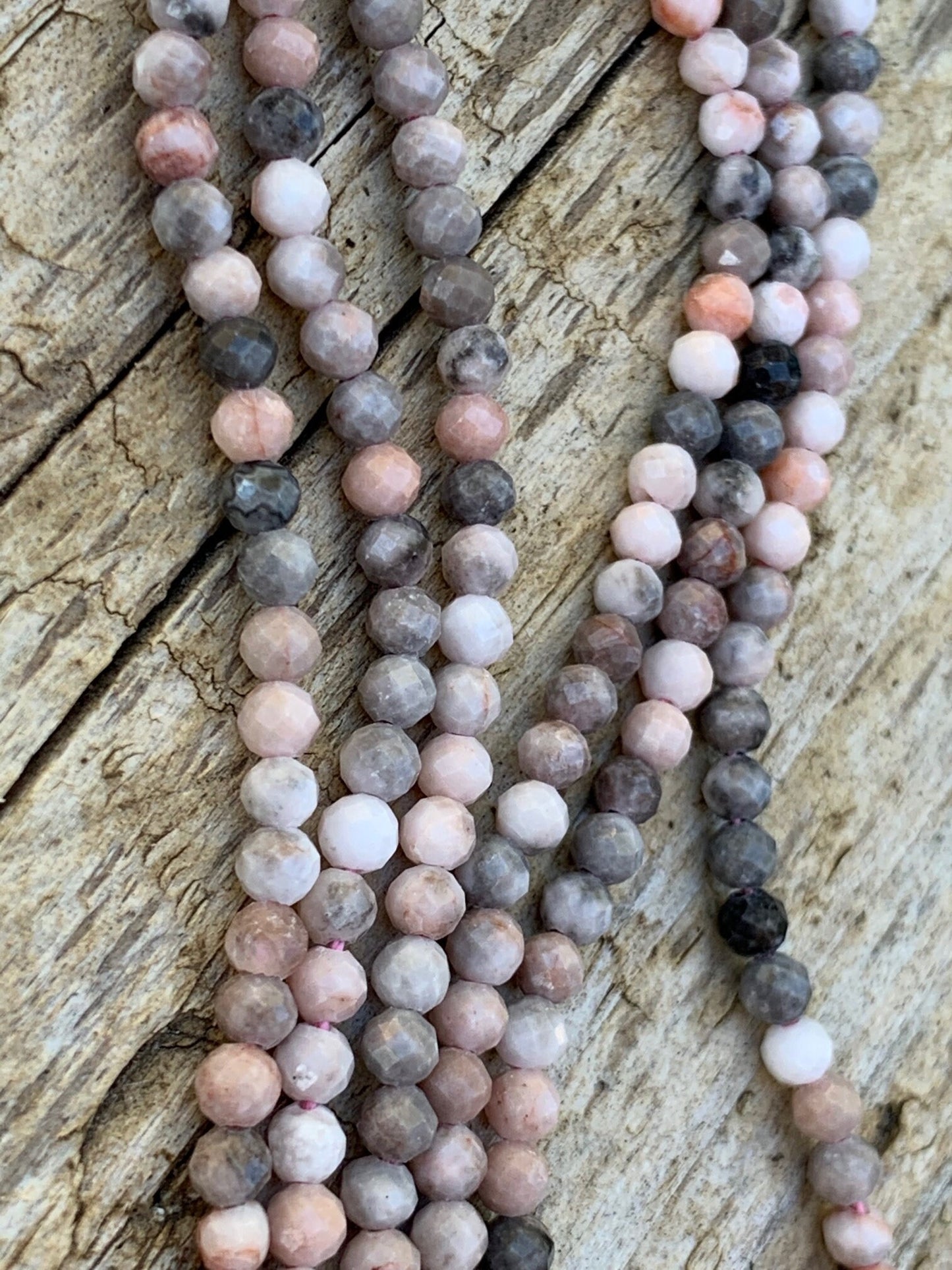 Jaspe zèbre rose 3 mm facettes, 10 perles facettes gemme naturelle 3mm tons roses, pierre naturelle, JASPE