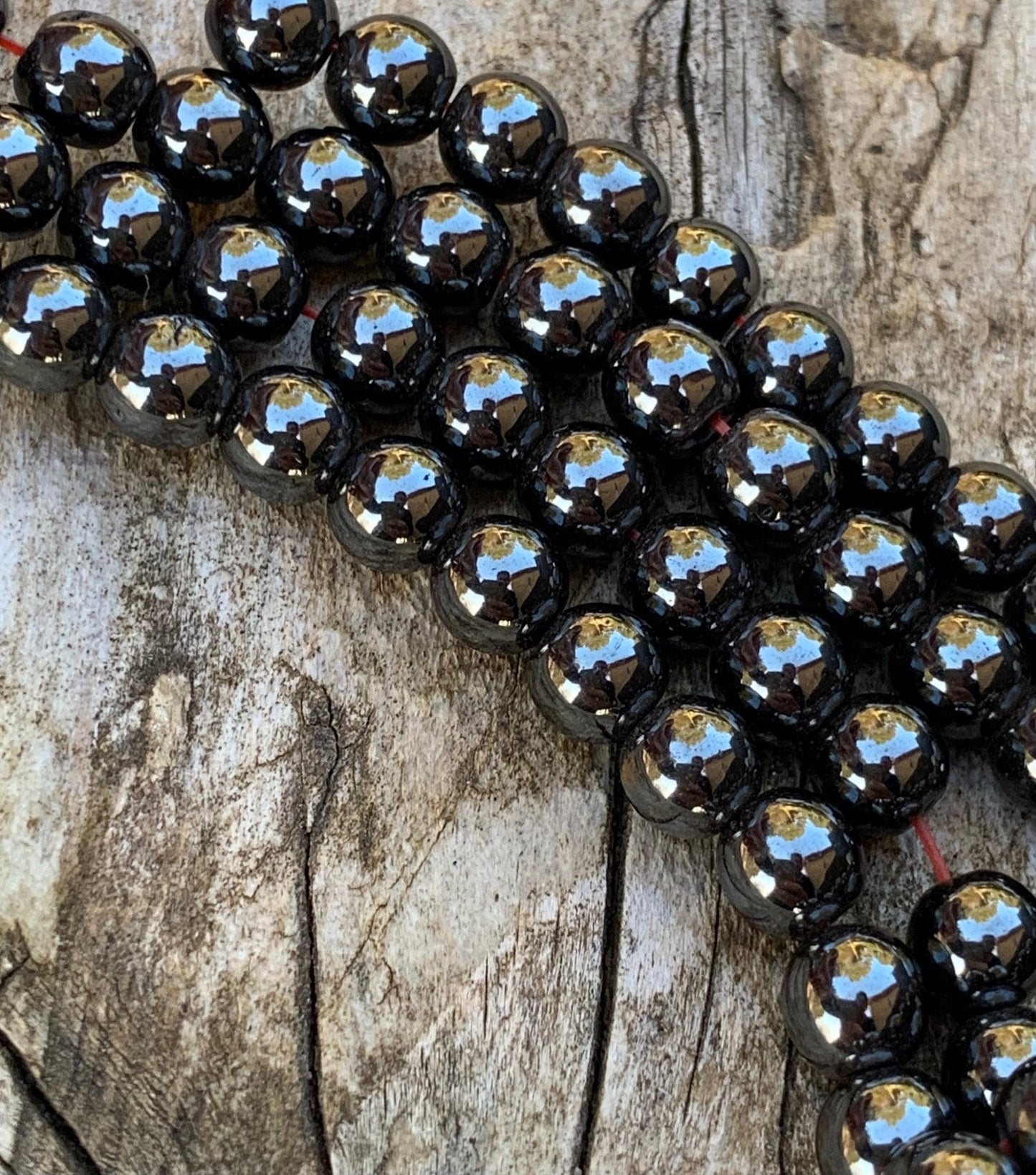 Perles Hématite 6mm rondes naturelles, Hématite noire, perles à facettes en vrac, perle d'espacement pour création collier, bracelet, bijoux