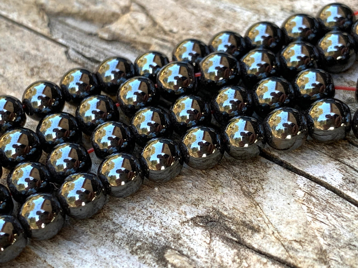 Perles Hématite 6mm rondes naturelles, Hématite noire, perles à facettes en vrac, perle d'espacement pour création collier, bracelet, bijoux