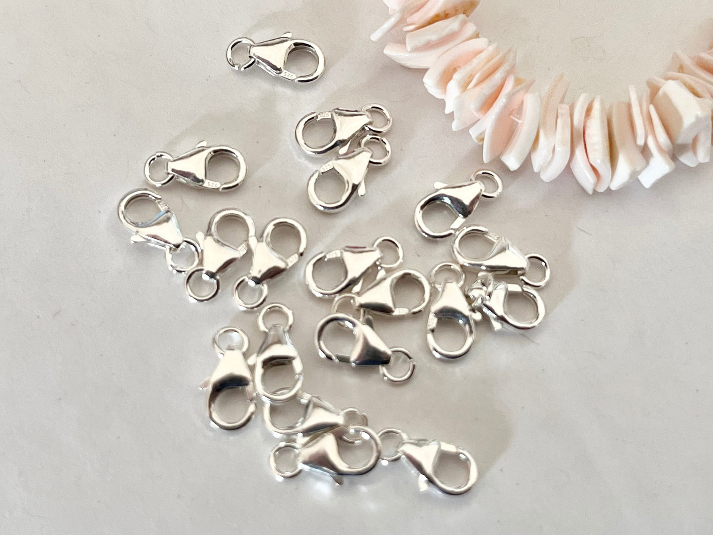 Fermoir mousqueton 5x8 mm argent massif 925/100, poinçon 925