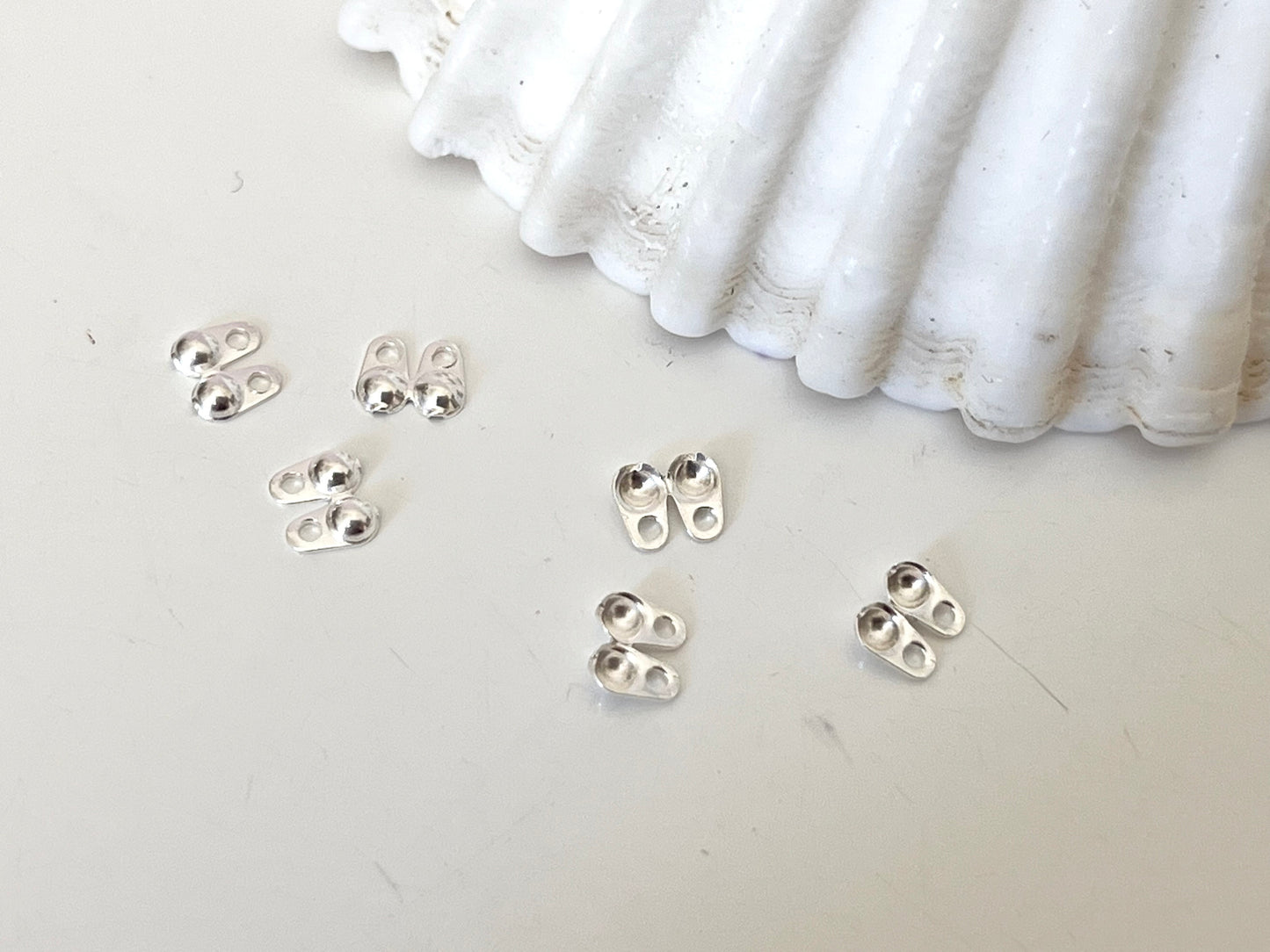 Cache-nœuds perle 2mm en argent, embout bille chaîne boules, chaîne perle bille, cache perles à écraser 2 mm, argent 925 massif