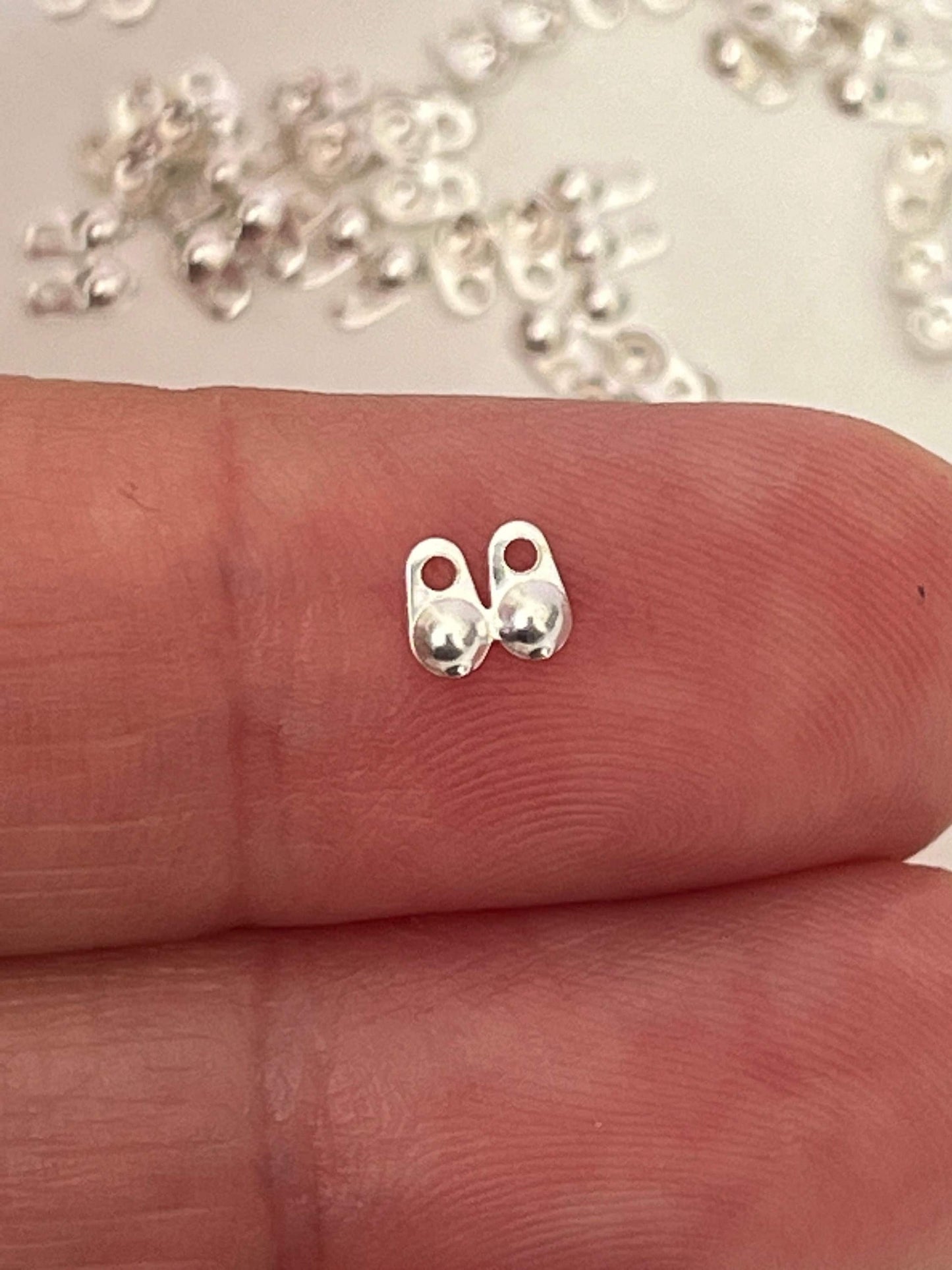 Cache-nœuds perle 2mm en argent, embout bille chaîne boules, chaîne perle bille, cache perles à écraser 2 mm, argent 925 massif