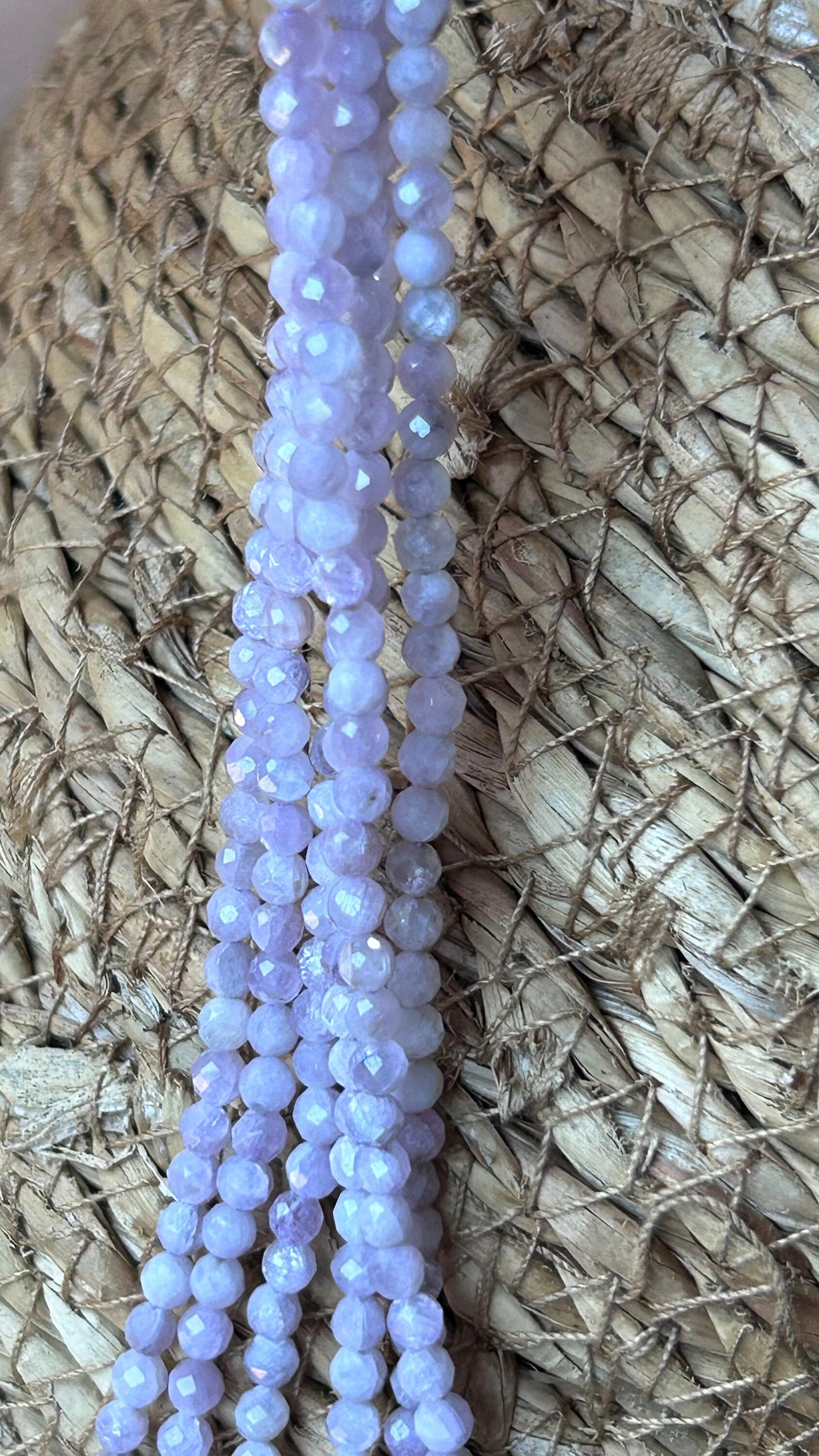 10 perles 3mm Kunzite facettée pierre naturelle 2,9 / 3 mm, 10 perles kunzite facettes gemme parme