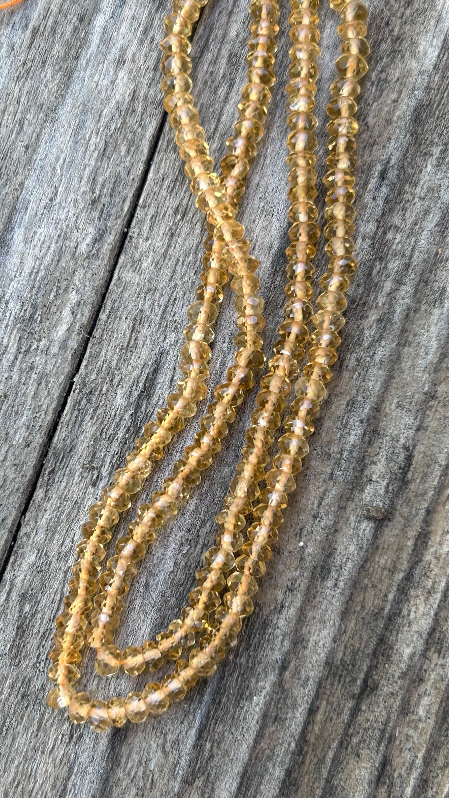 10 Perles de Citrine 3mm rondelle facettée, gemme semi-précieuse jaune taillée à la main