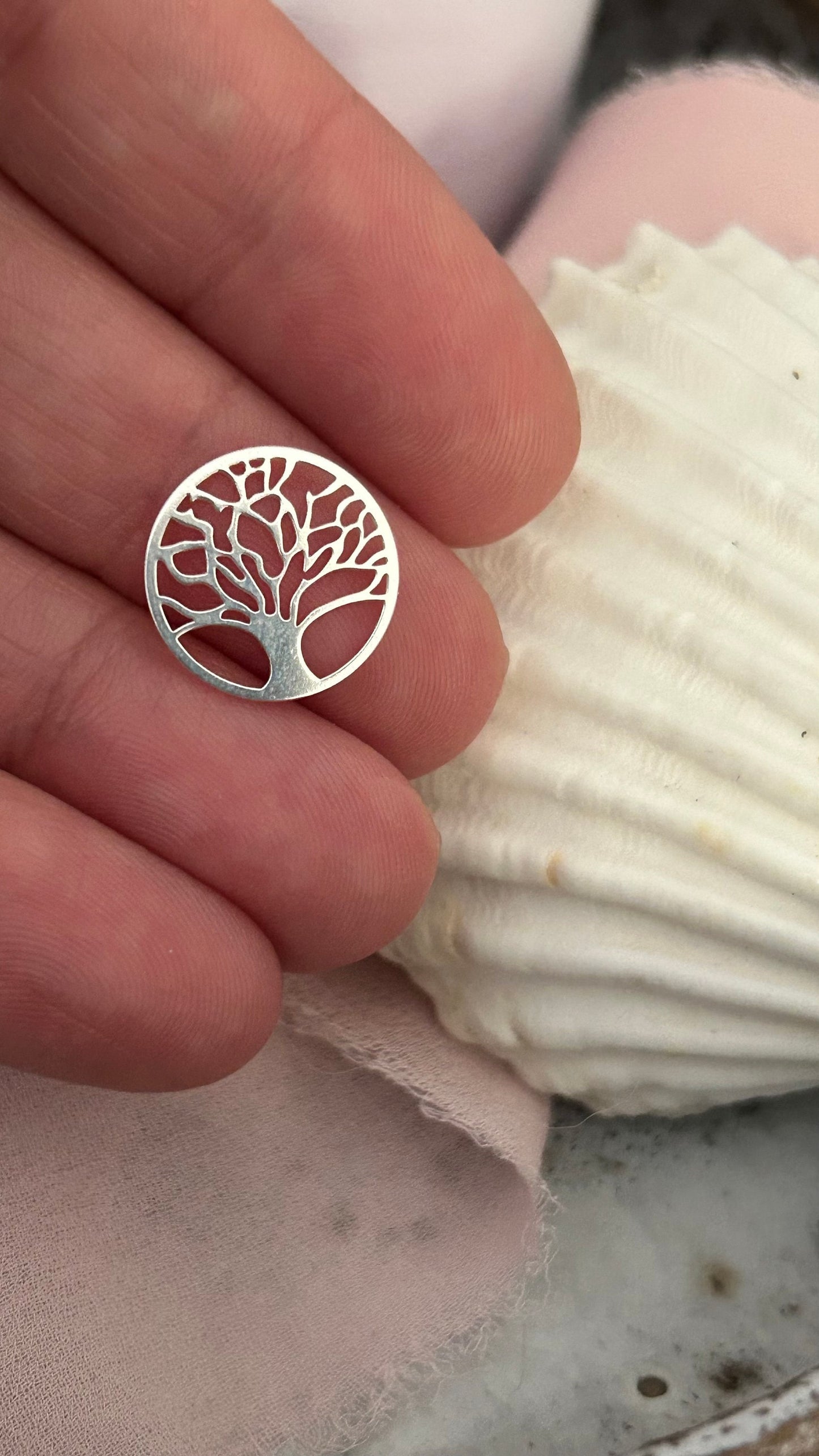 Connecteur ou Pendentif Arbre de Vie 15 mm en argent 925, arbre de vie porte bonheur doré, symbole vie