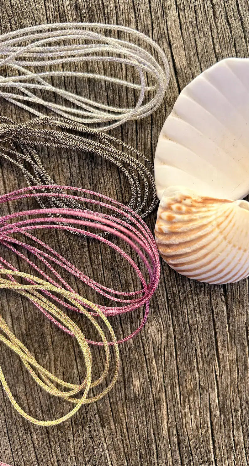 2 mètres cordon 1mm polyester métallisé, fil polyester 1 mm bracelet