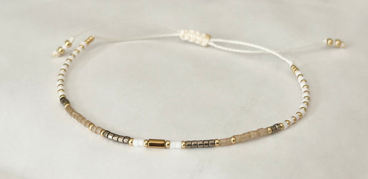 Bracelet perles Miyuki Doré et Bronze – Perles Japonaises Minimaliste