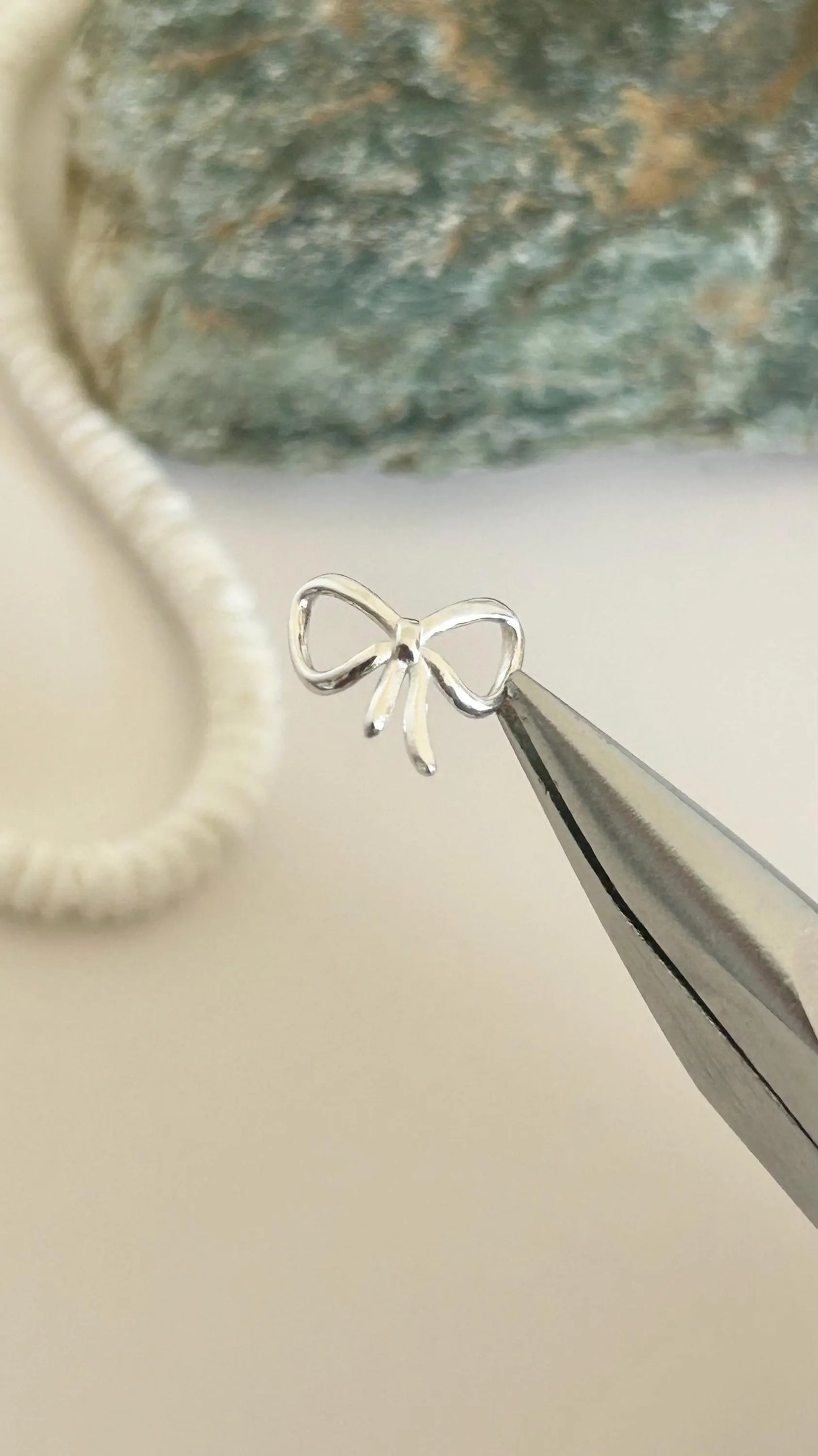 Noeud courbe 12x1mm en argent massif 925/1000, pendentif noeud, intercalaire féminin argenté, Intercalaire estampillé 925
