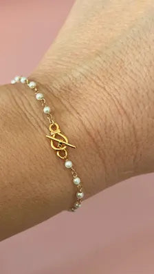Fermoir "T", fermoir T 10,5mm en plaqué or 24 K plaquage 3 microns, Fermoir toggle boucle romantique