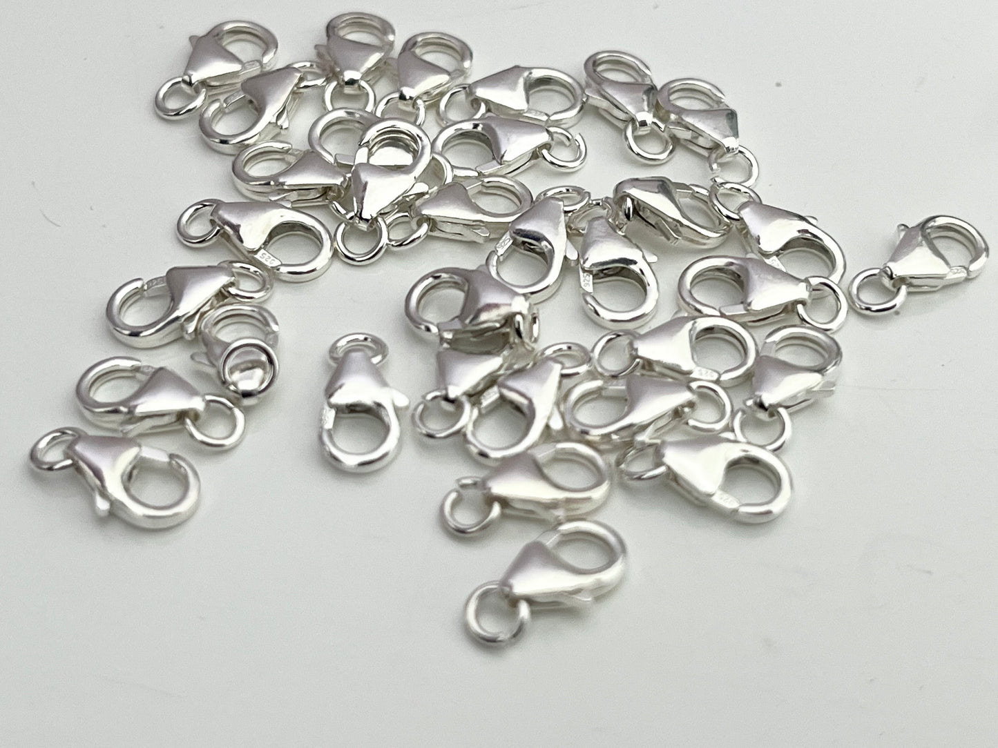 Fermoir mousqueton 5x8 mm argent massif 925/100, poinçon 925