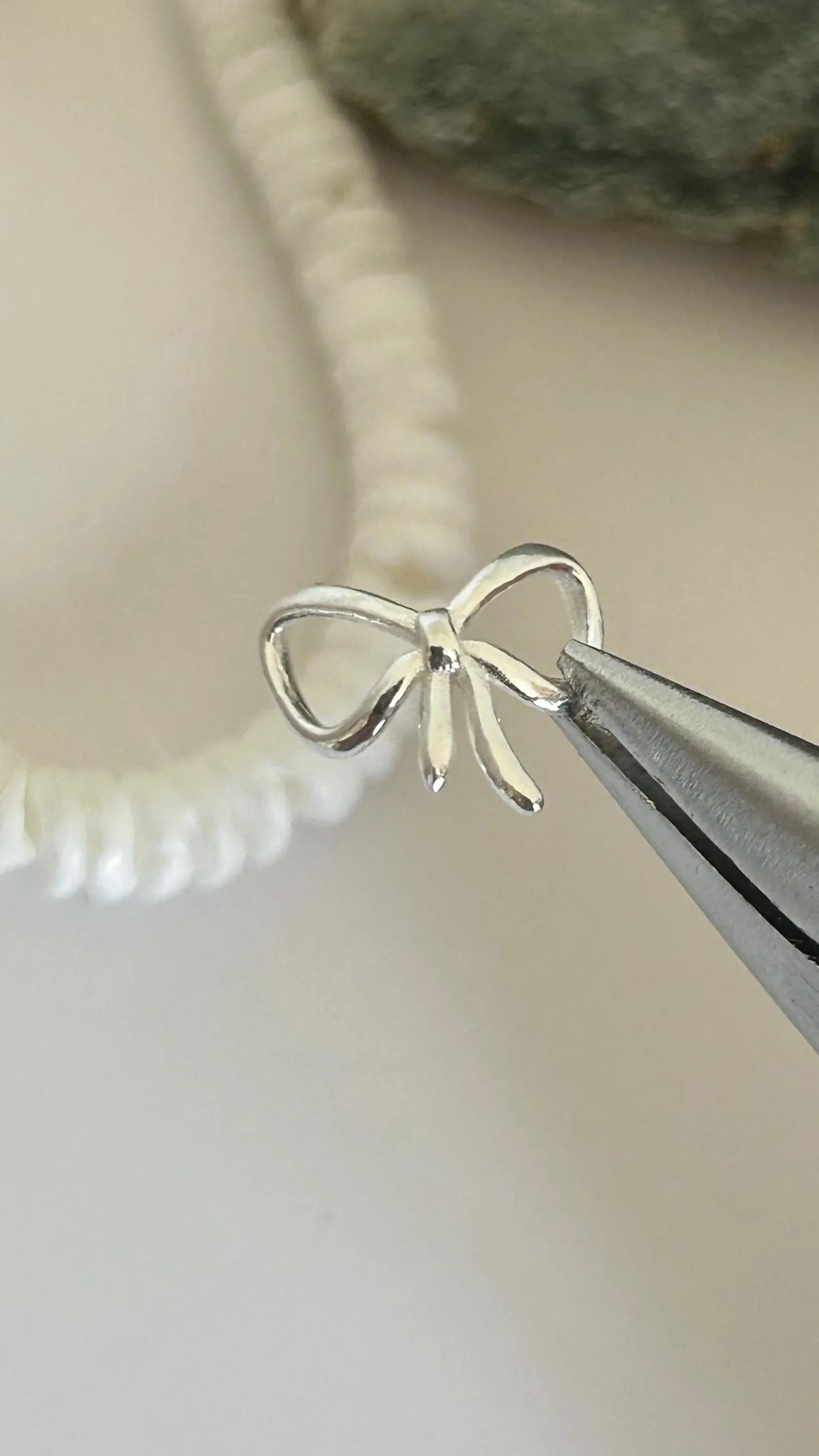Noeud courbe 12x1mm en argent massif 925/1000, pendentif noeud, intercalaire féminin argenté, Intercalaire estampillé 925