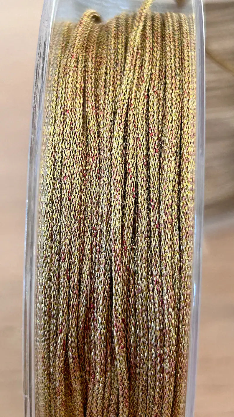 2 mètres cordon 1mm polyester métallisé, fil polyester 1 mm bracelet