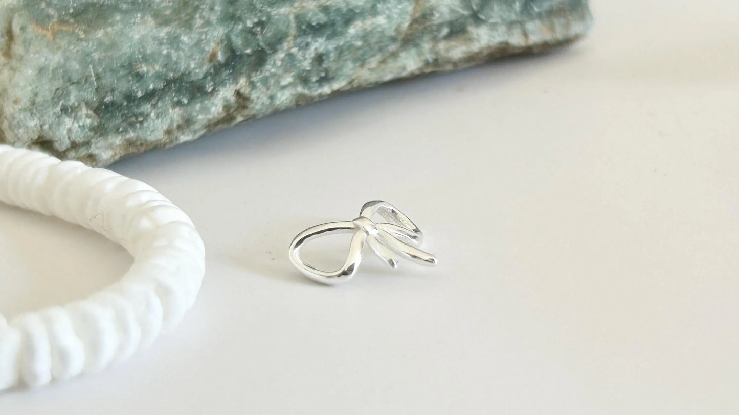 Noeud courbe 12x1mm en argent massif 925/1000, pendentif noeud, intercalaire féminin argenté, Intercalaire estampillé 925