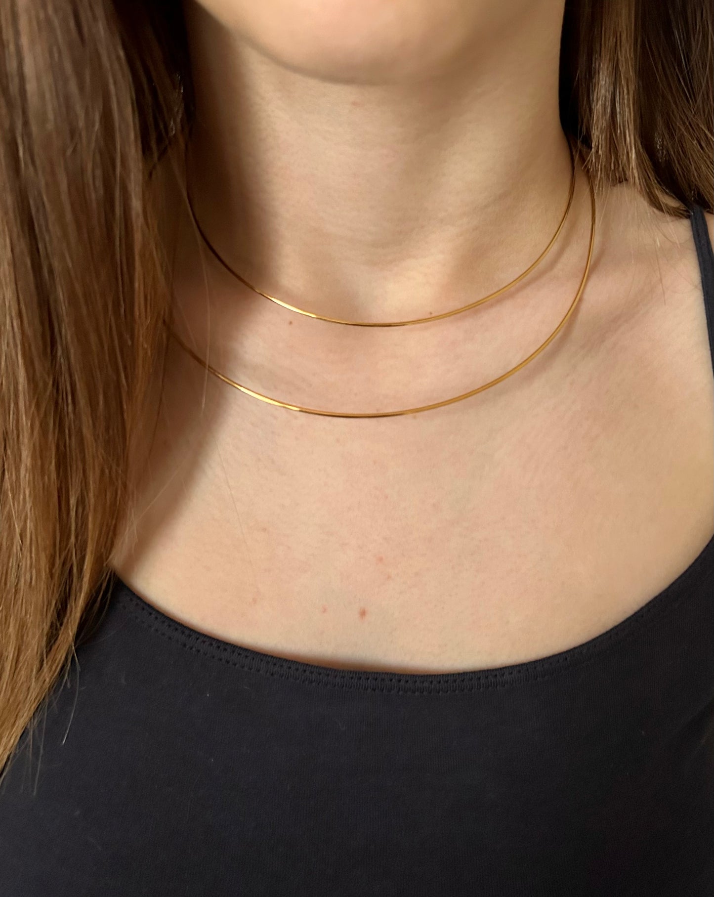 Collier rigide torque fil en plaqué or diamètre 120/140 mm