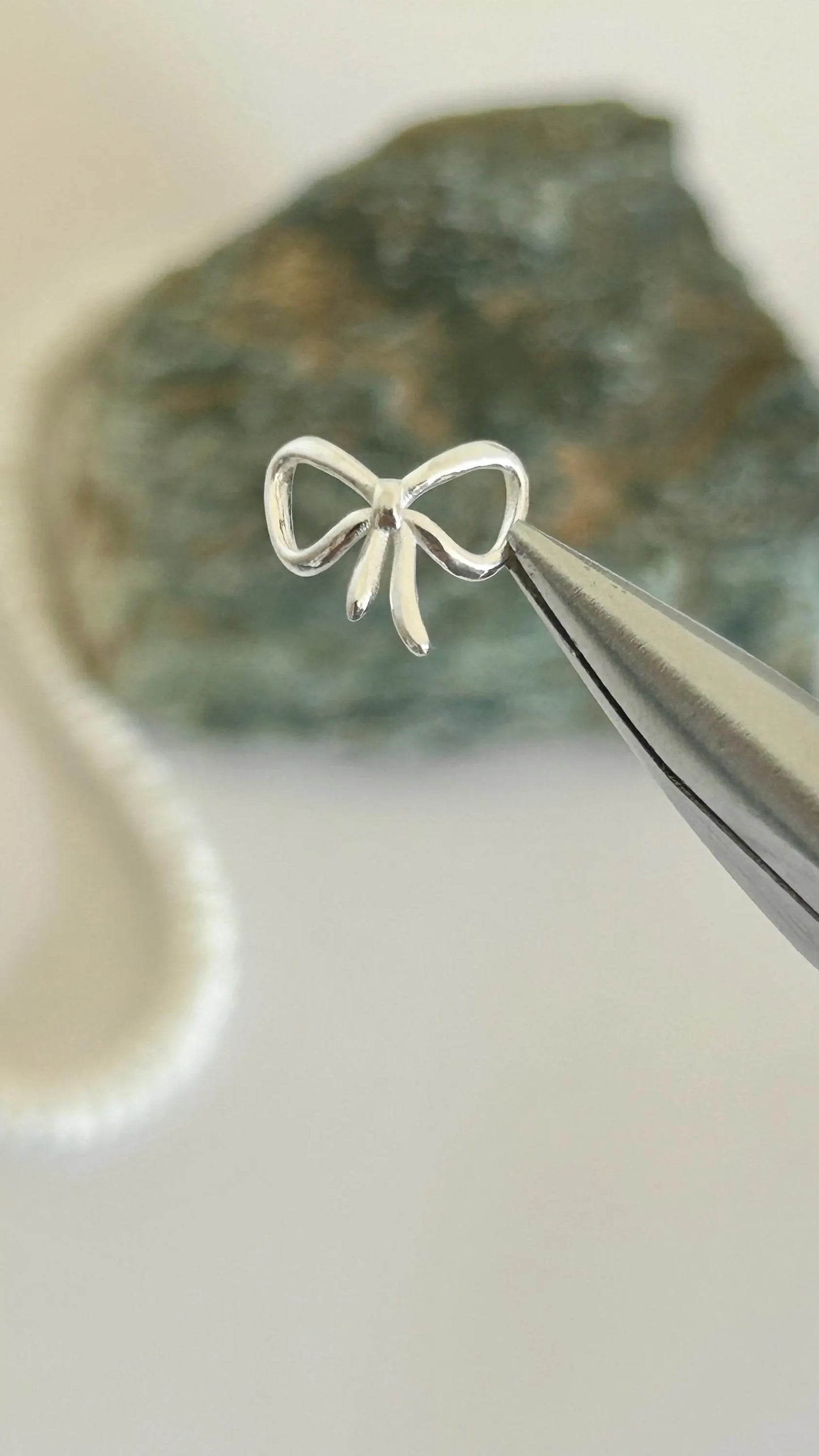 Noeud courbe 12x1mm en argent massif 925/1000, pendentif noeud, intercalaire féminin argenté, Intercalaire estampillé 925