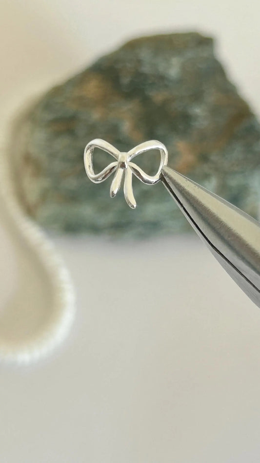 Noeud courbe 12x1mm en argent massif 925/1000, pendentif noeud, intercalaire féminin argenté, Intercalaire estampillé 925