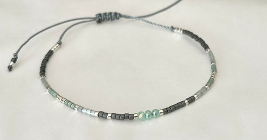 Bracelet Miyuki Gris et vert d’eau