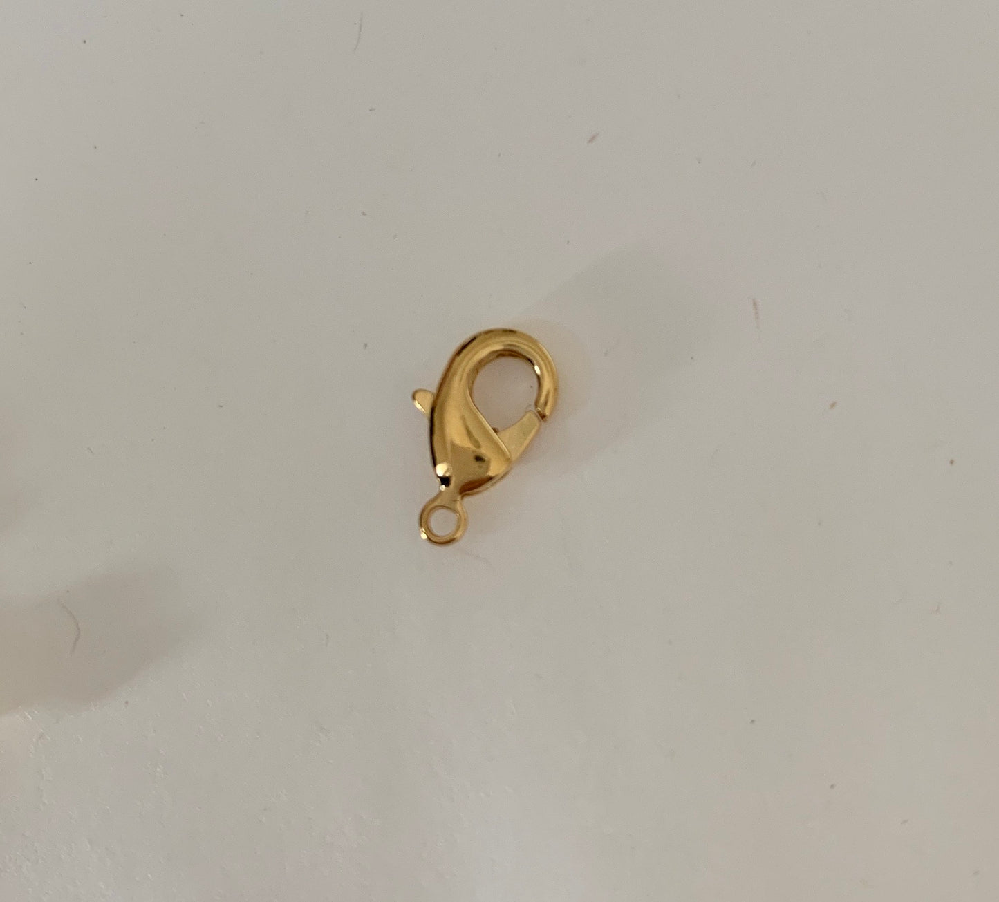 Fermoir mousqueton 12mm plaqué or 3 microns base laiton
