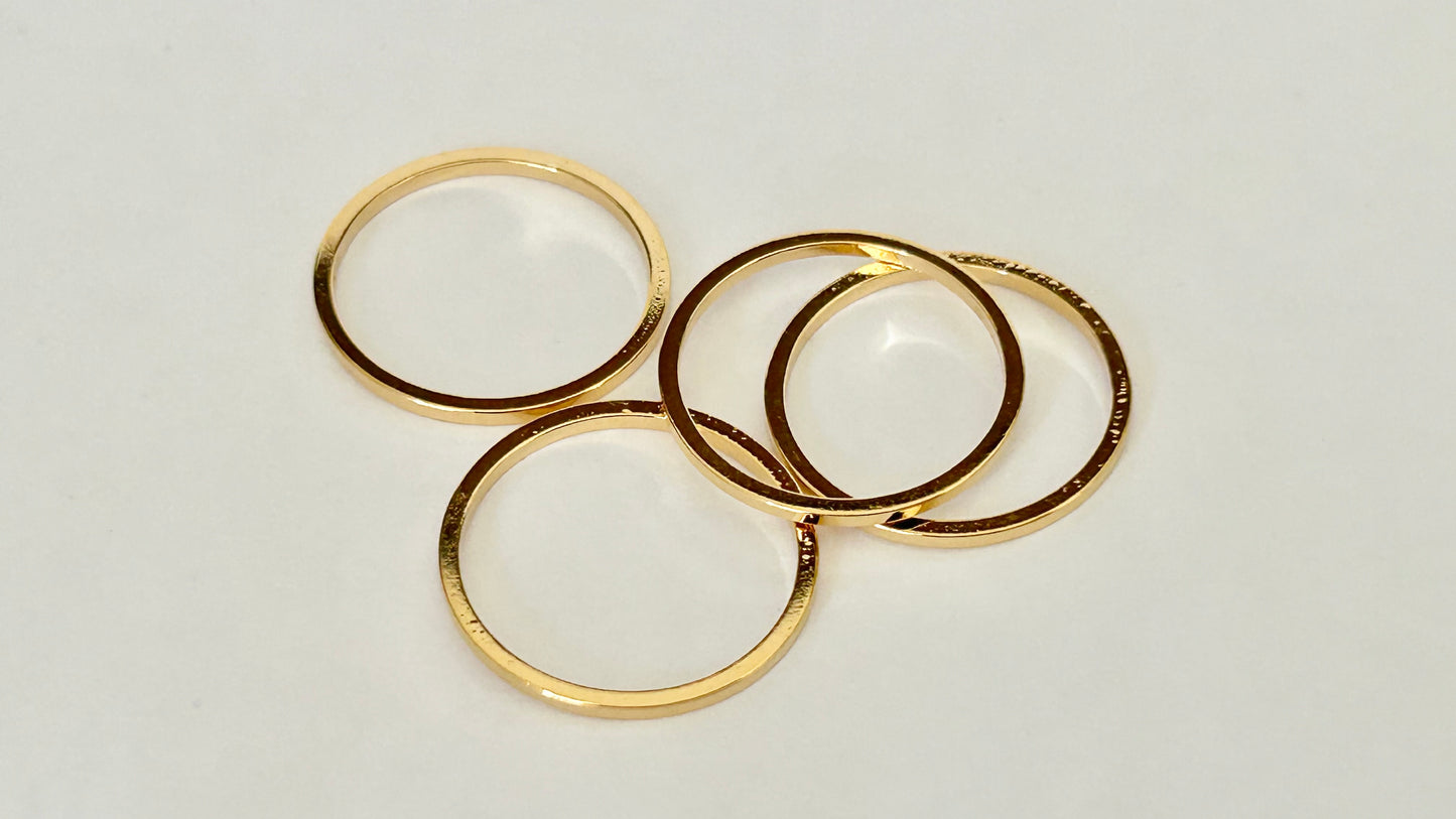ANNEAU PLAT CERCLE rond Plaque or D18 mm disque connecteur