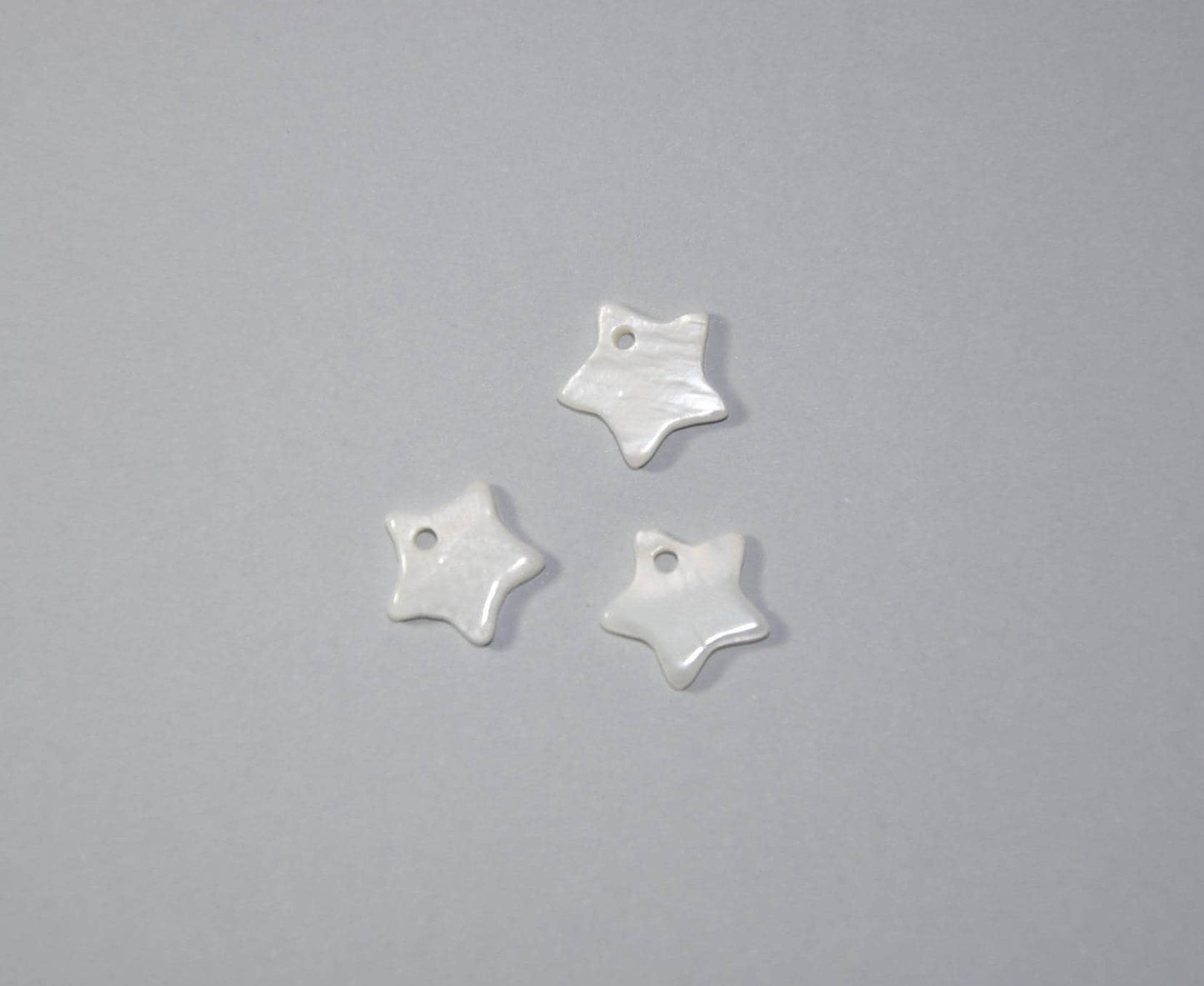 Lot de 3 Etoiles en nacre blanche naturelle 11x11 mm