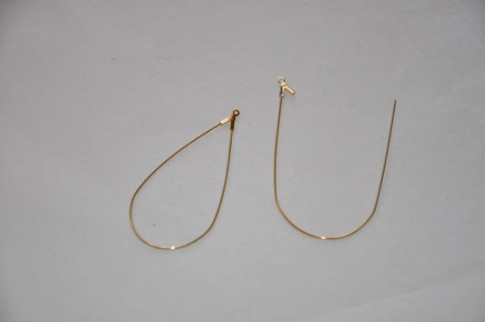 1 Paire support de Créoles Goutte Plaqué Or 6cm