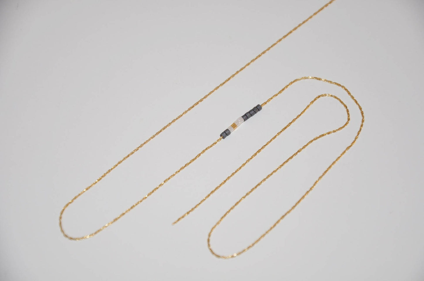 24K Chaîne forçat 0,5mm très fine - morceau de chaîne 50cm pour gemmes, slice, goutte briolette, perles miyuki ou perles fines taillées,