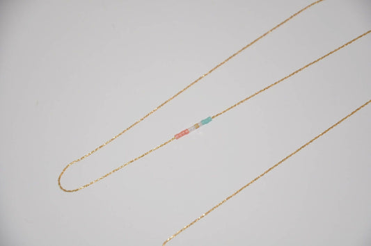 24K Chaîne forçat 0,5mm très fine - morceau chaîne 50cm pour perles miyuki ou perles fines taillées, câble aplati plaqué or