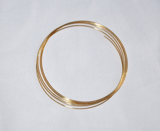 Fil Mémoire bracelets 5 tours 60 mm x 0,5 mm 24K plaqué or 3 microns
