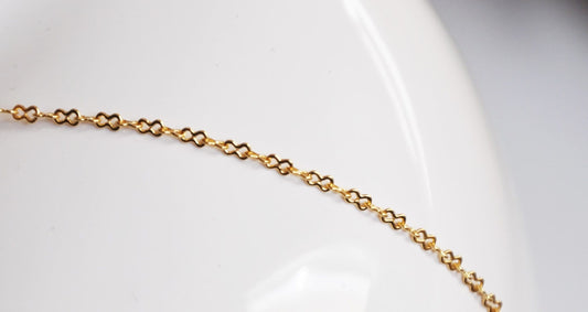 18K Chaîne maille travaillée 3 microns plaqué or
