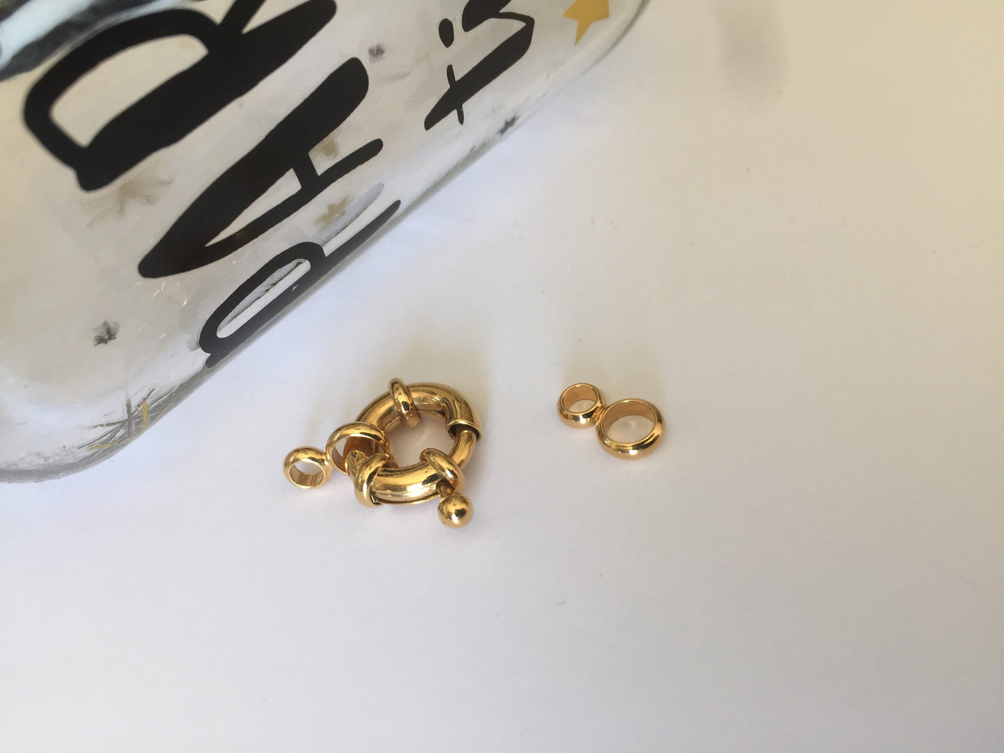 Fermoir Bouée 11 mm en plaqué or 22 K doré à l'or fin