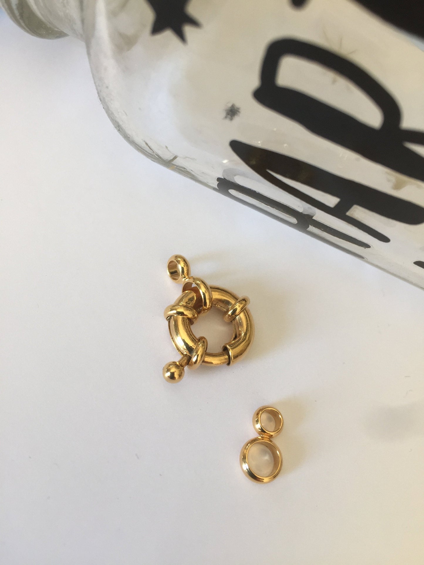 Fermoir Bouée 11 mm en plaqué or 22 K doré à l'or fin