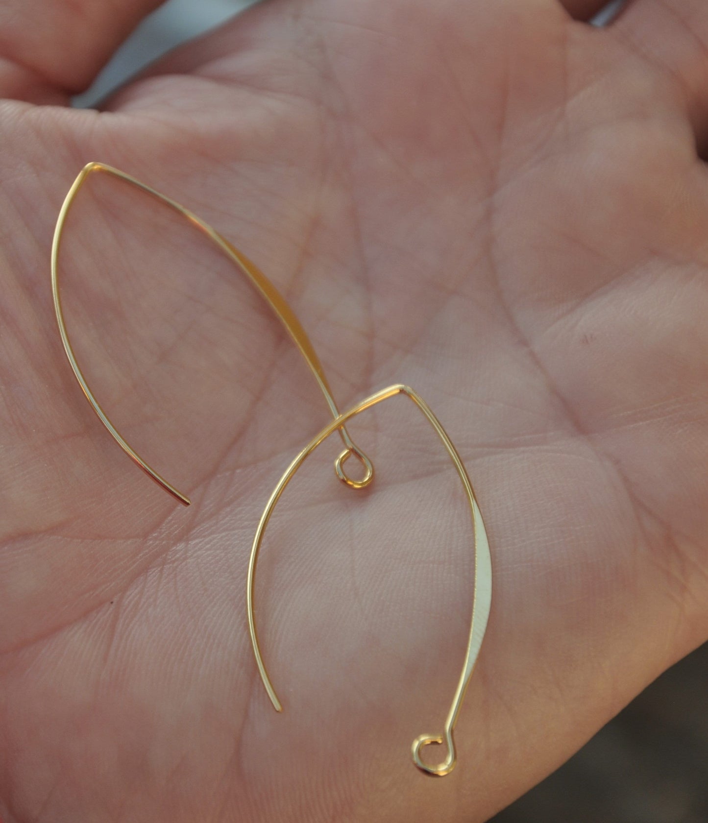 Crochets d'oreilles Arc 38 mm /  PLAQUE OR 24 carats / boucle d'oreille plaqué or