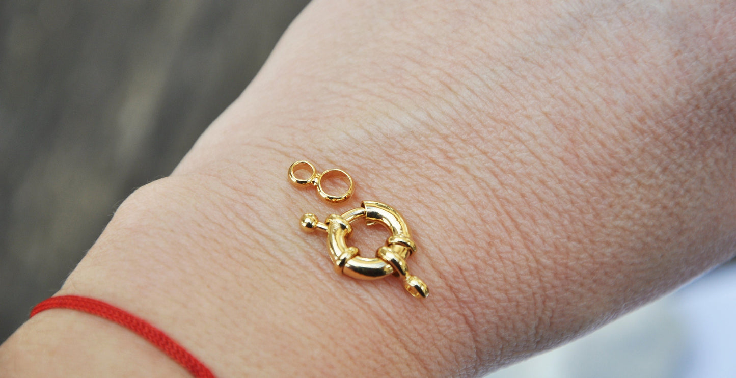 Fermoir Bouée 13 mm en plaqué or 22 K doré à l'or fin
