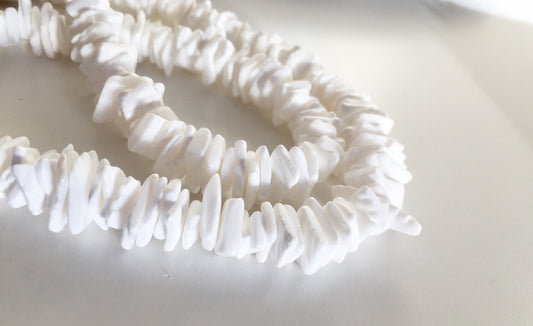 50 Rondelles Coquillages du Pacifique white 1-2 x 8mm - morceaux coquillages naturels