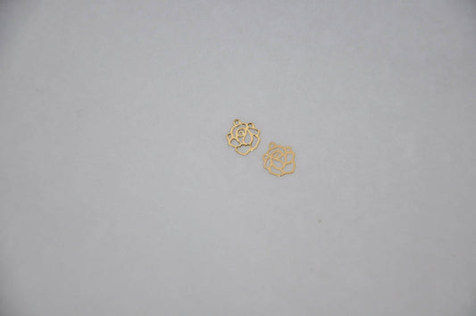 PENDENTIF ROSE Plaqué Or délicate 10 mm