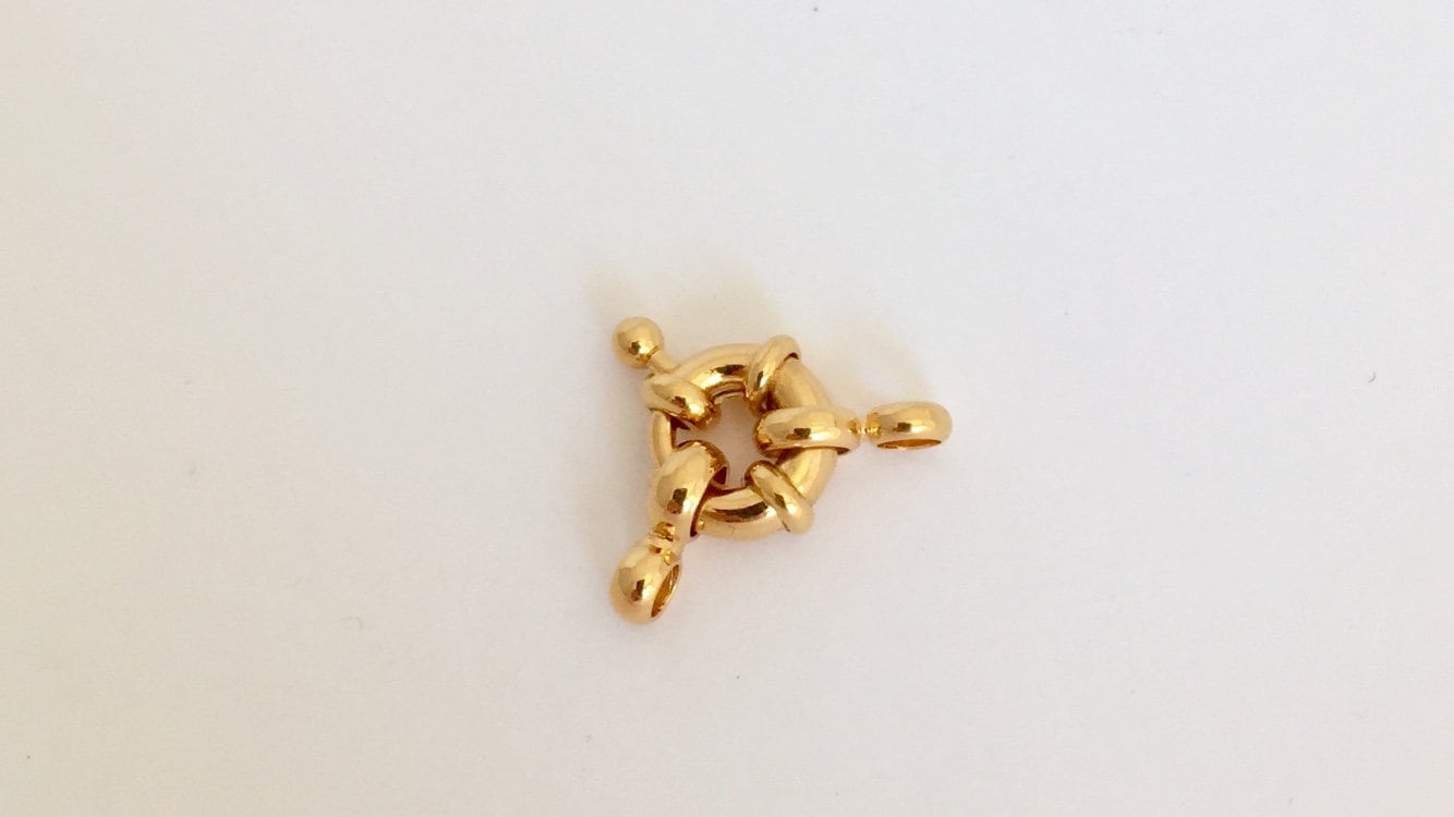 Fermoir Bouée 9 mm en plaqué or 22 K doré à l'or fin