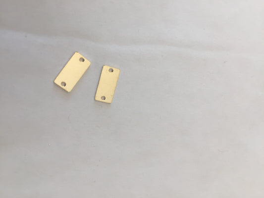 Rectangle 2 trous 10 x 5 mm connecteur plaqué or dorée à l'or fin 24 carats, breloques plaqué or 24K
