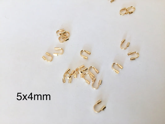 10 Protège fils 5 x 4mm plaqué or base laiton, protection fil câblé fermoirs,