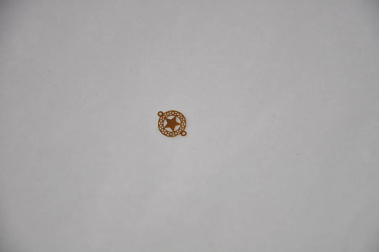 Connecteur cercle étoile  PLAQUE OR 10 mm