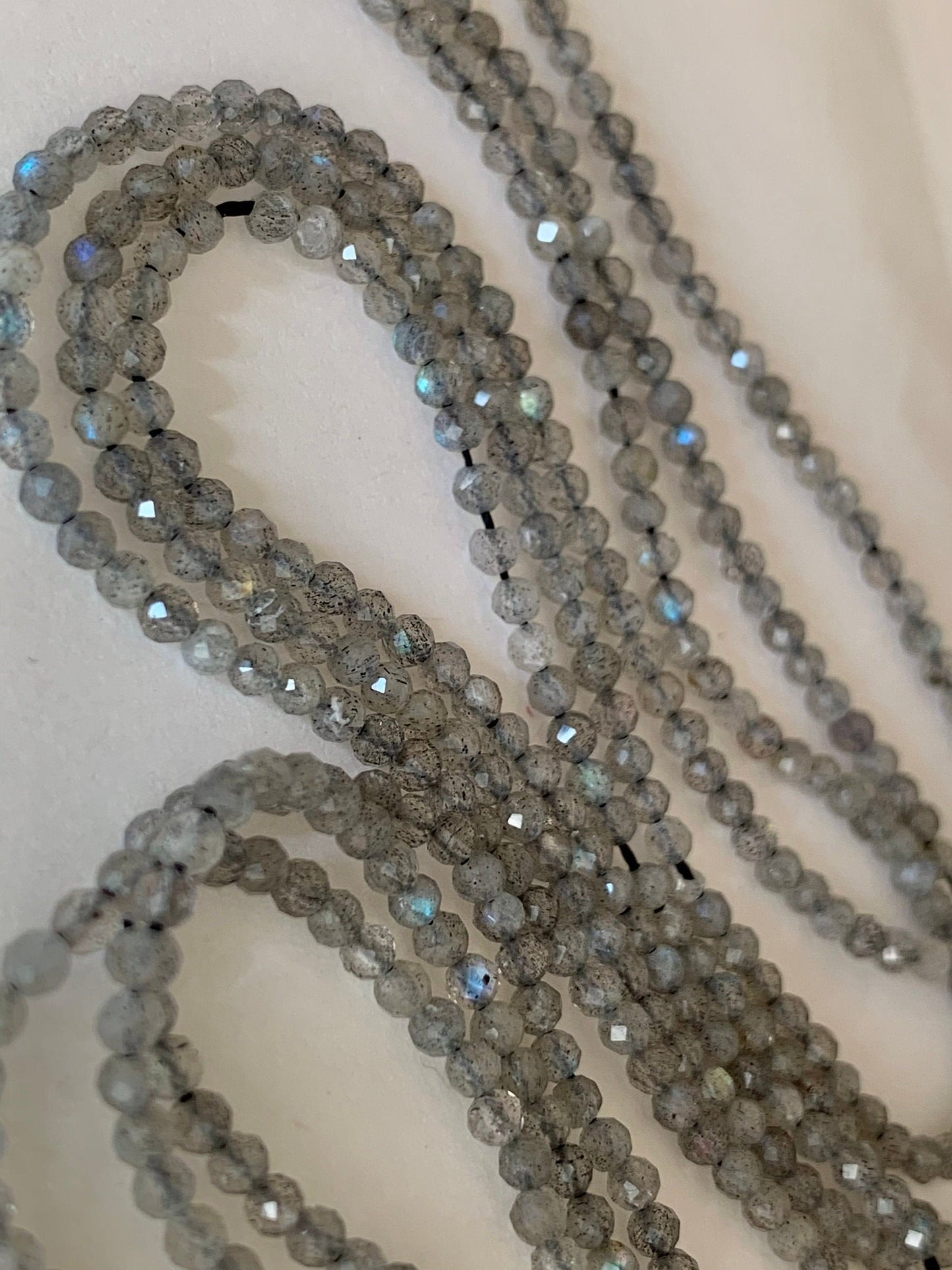10 perles 2,5mm Labradorite facettée naturelle 2,5 mm, 10 perles Labradorite facettes gemme naturelle 2,5mm
