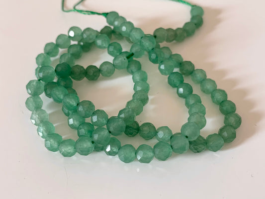 Aventurine Verte 4 mm facettée, 10 perles facettes gemme naturelle 4mm tons verts, pierre naturelle