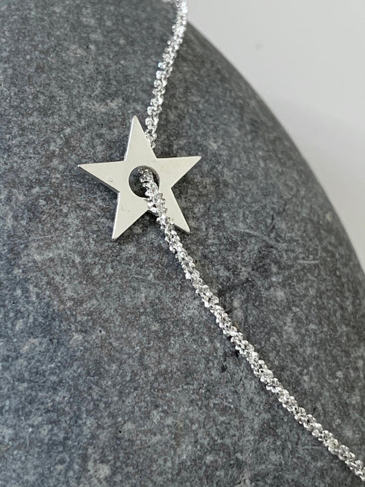 Étoile trouée en argent véritable 10mm, breloque étoile en argent pur 925/1000