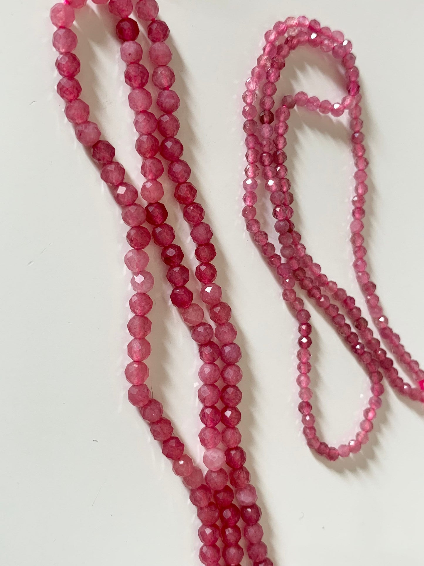 Tourmaline 3mm rose facettes, 10 perles facettes gemme naturelle tons roses, pierre naturelle,