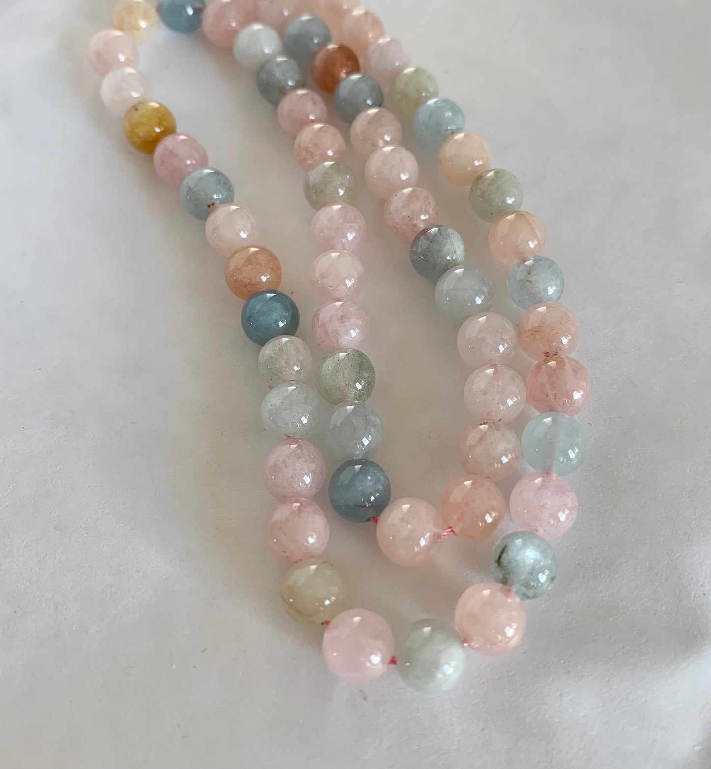 10 Perles rondes Béryl 6mm naturelles, pour confection bijoux bracelets ...