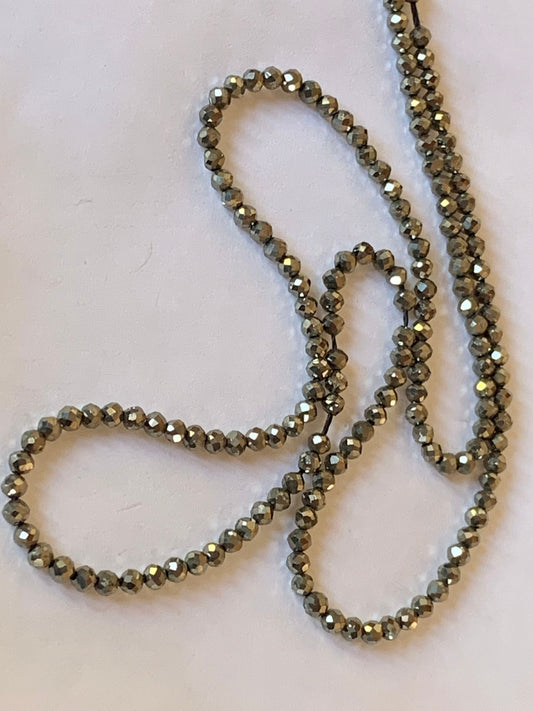 Perles 2mm Pyrite facettée naturelle 2 mm, 20/40/50 perles pyrite facettes gemme naturelle 2mm