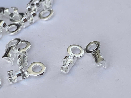 Embouts x4 à écraser argent massif 925, embout 3 griffes 0,8/1mm, poinçon 925, embout Fin - MIYUKI, cordons, chaînes