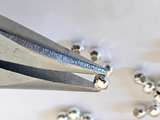 Par lot de 10 Perles Martelées 4 mm trou 1,9mm argent massif 925/1000