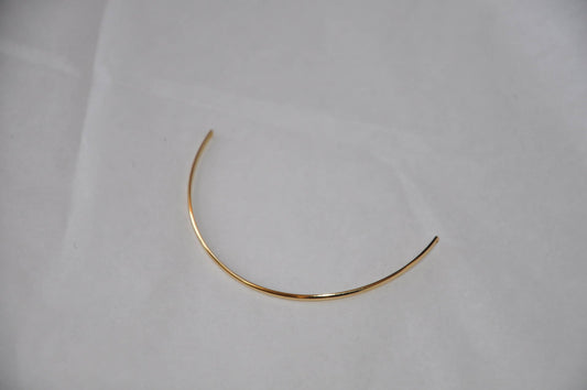 24 K Demi jonc plat 65x3 mm Plaqué or 2 trous, demi-sphère 6,5cm doré