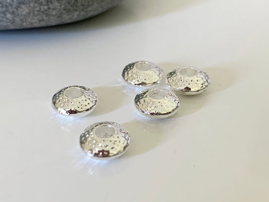 1 Intercalaire 7mm plaqué argent 925, perles pour gemmes, bracelets cuirs, fils cirés