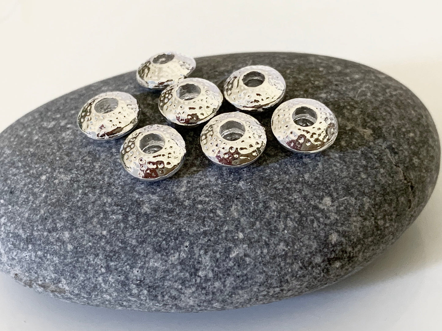 1 Intercalaire 7mm plaqué argent 925, perles pour gemmes, bracelets cuirs, fils cirés